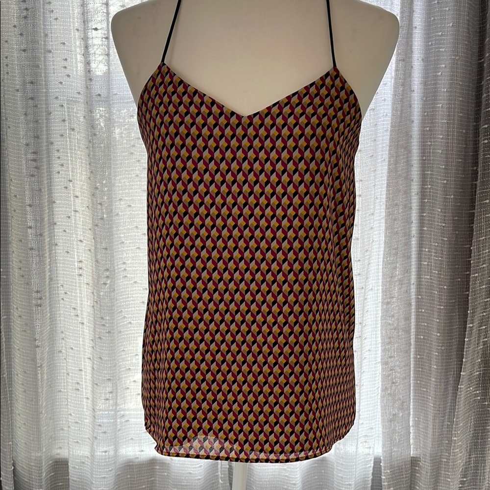 Pink and Black Fitted Sleeveless Camisole